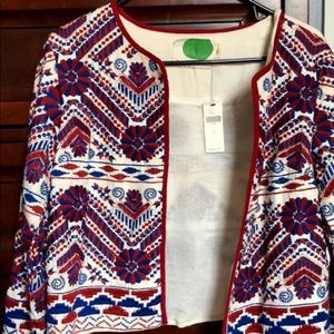 NWT anthropology embroidered jacket